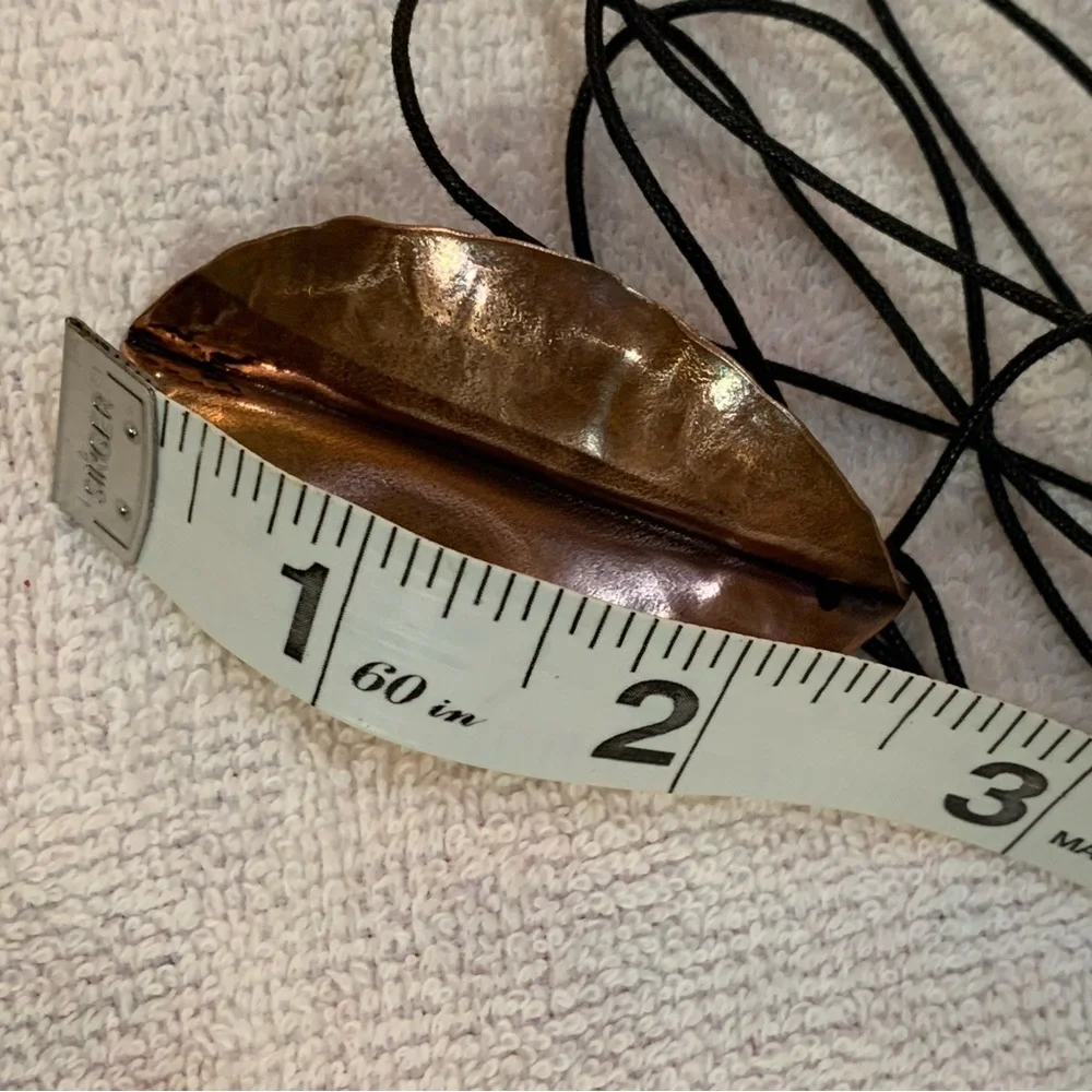 Georgia O’Keefe inspired Copper Leaf Pendant Necklace - Picture 8 of 9